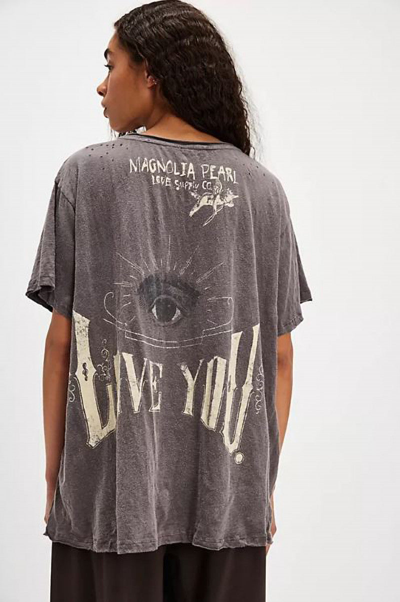 Brightest eyes tee in ozzy back view