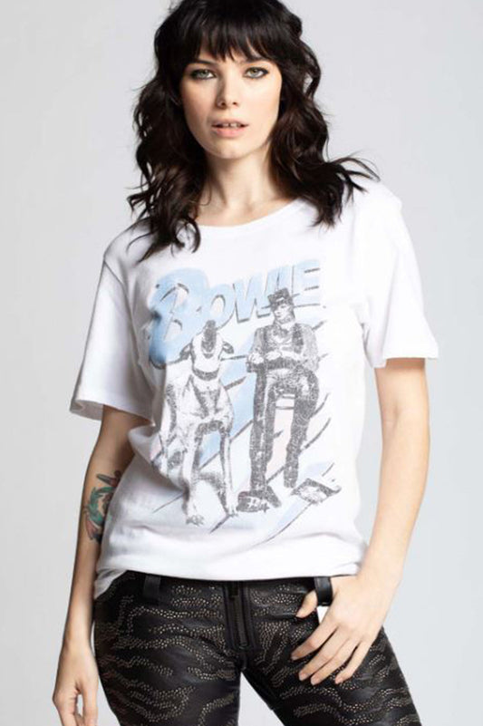 BOWIE DIAMOND DOG TEE in white front view