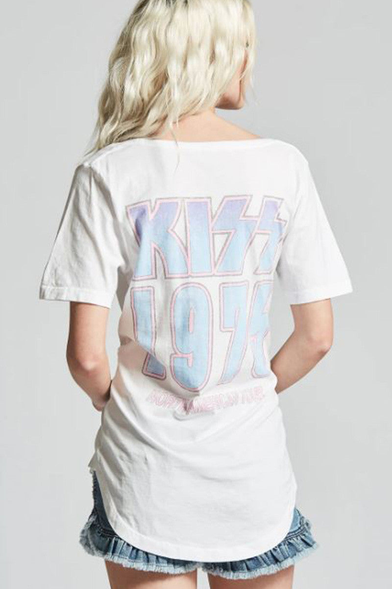 KISS NORTH AMERICAN 1975 TOUR TEE in white back view