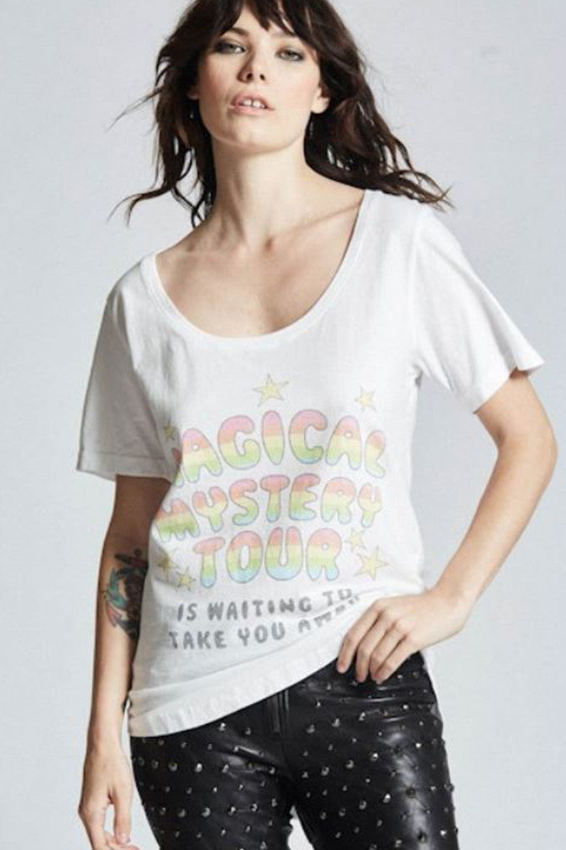 Magical mystery tour tee in white front view