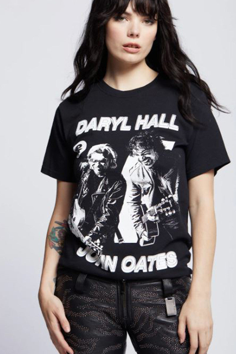 HALL & OATES PORTRAIT TEE in black front view