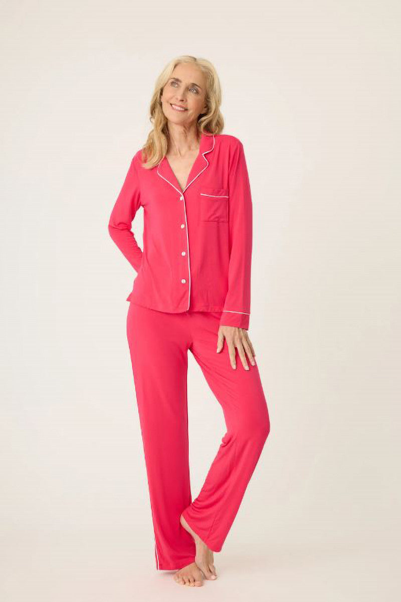 Daydreams modal pj set in ruby red front view