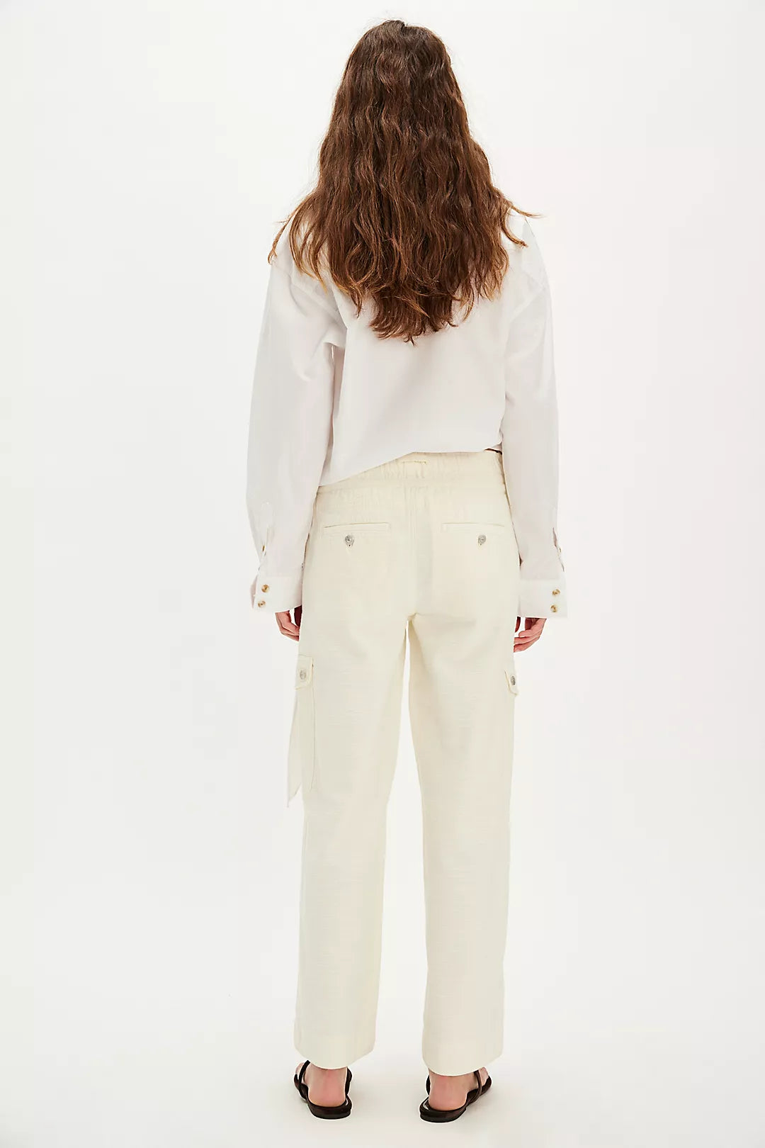 PARK AVE PANT IN IVORY BACK VIEW
