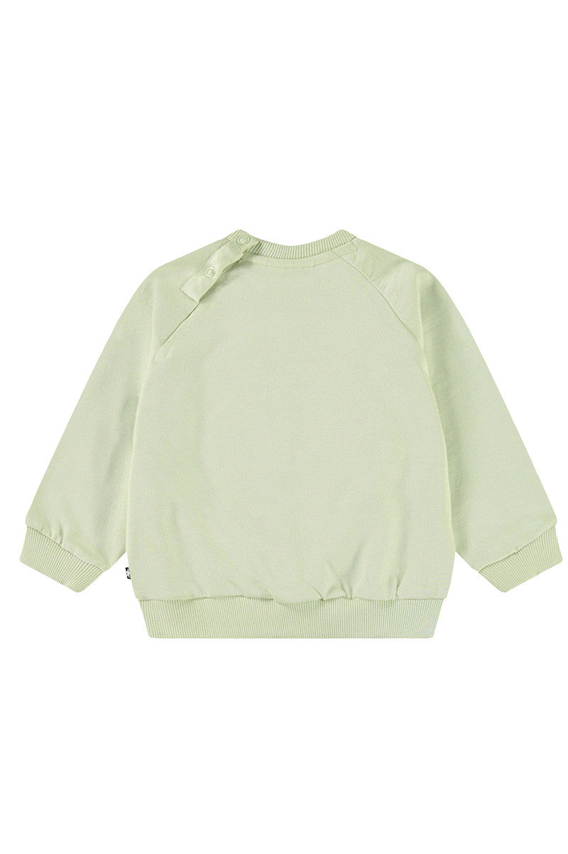 Sweatshirt with smiley in misty green back view
