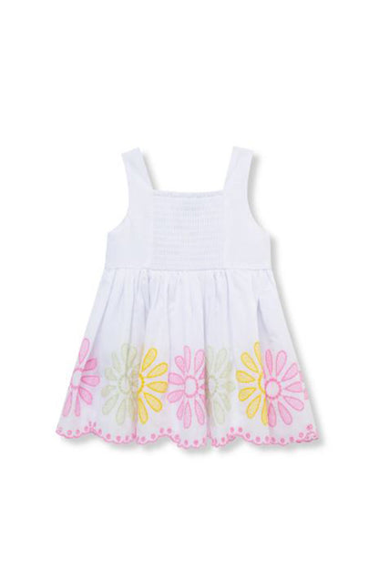 Embroidered dress in white back view
