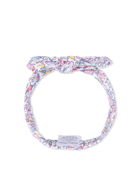 Pastel floral knotted headband with bow and stretchy loop band