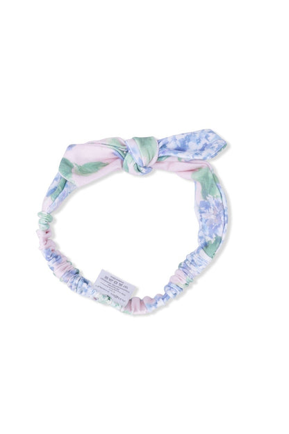 Pastel floral bow knotted headband, soft stretch band