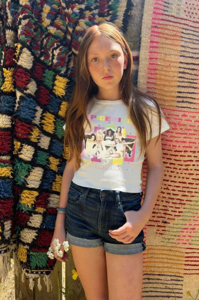 Spice girls fitted tee in vintage white style view