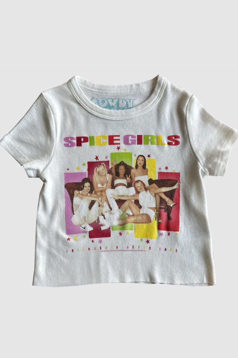 Spice girls fitted tee in vintage white flat view