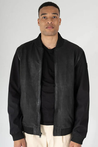 Horizon CF Leather jacket in black front view