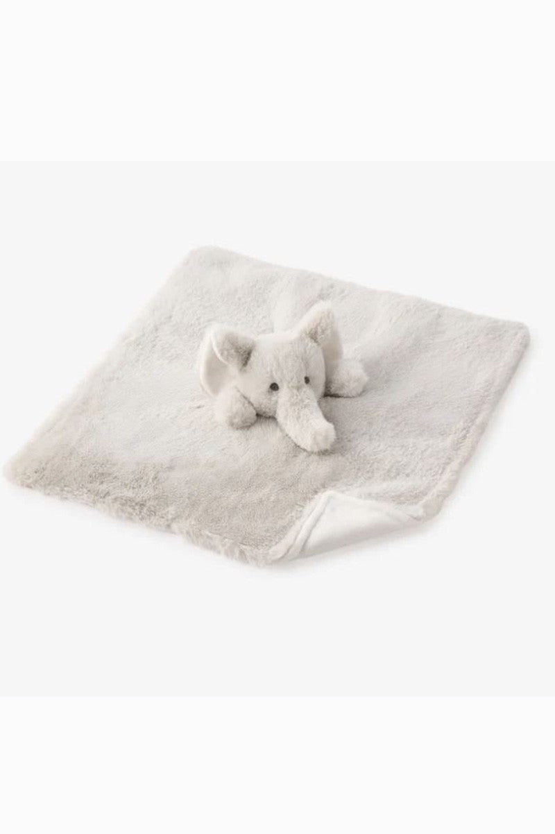 15x15 baby security blanket elephant in grey open
