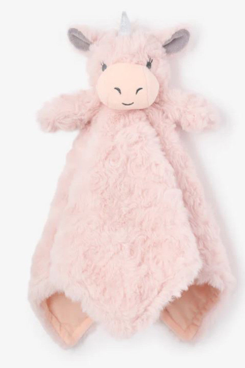 15x15 baby security blanket unicorn in pink