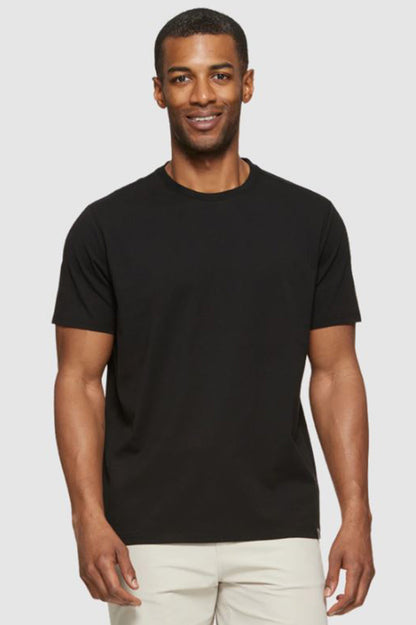 Essential Short sleeve crew neck tee in black front view