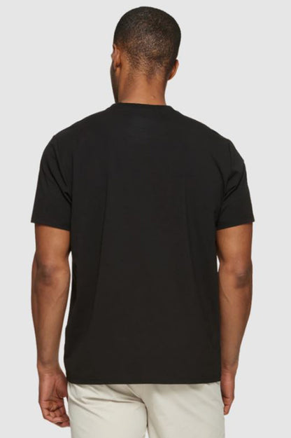 Essential Short sleeve crew neck tee in black back view