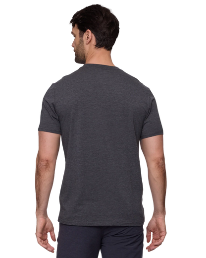 Back view charcoal heather crewneck T-shirt