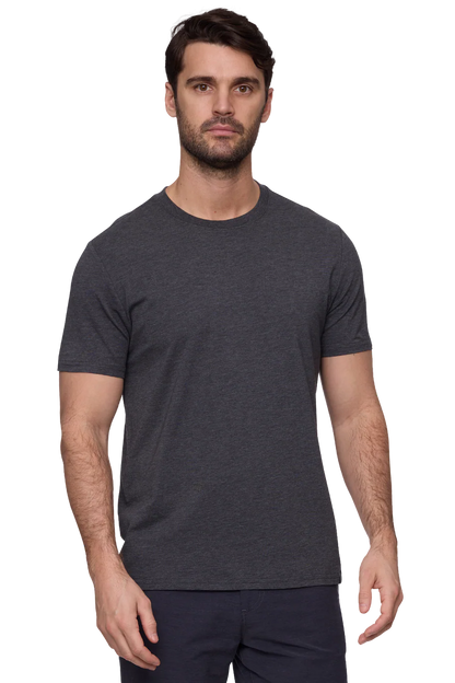 Charcoal heather crewneck T-shirt with short sleeves