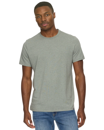 Sage heather crewneck T-shirt with short sleeves