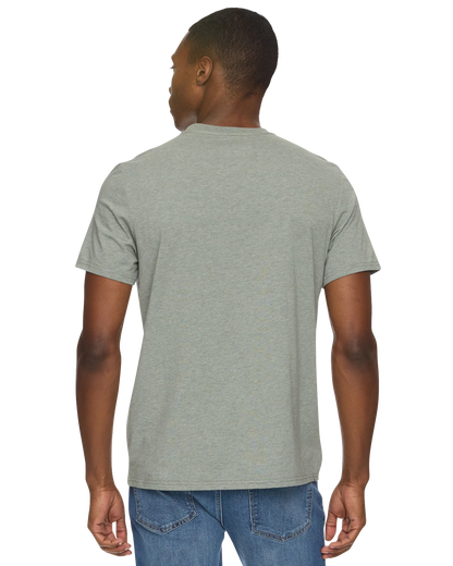 Back view sage heather crewneck T-shirt