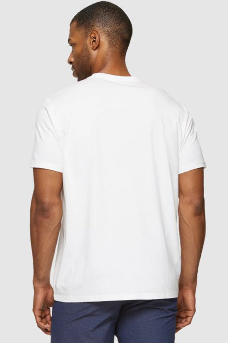 Essential Short sleeve crew neck tee in white back view