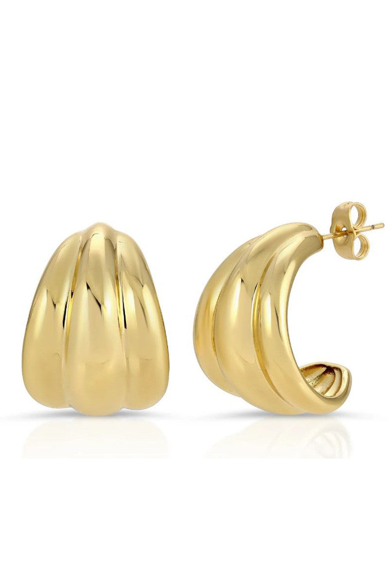 Triple dome hoops in gold