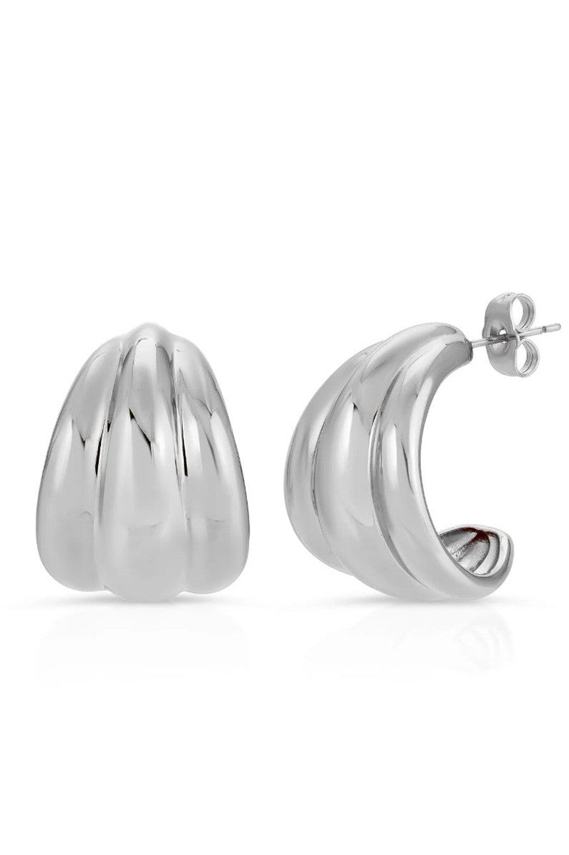 Triple dome hoops in silver