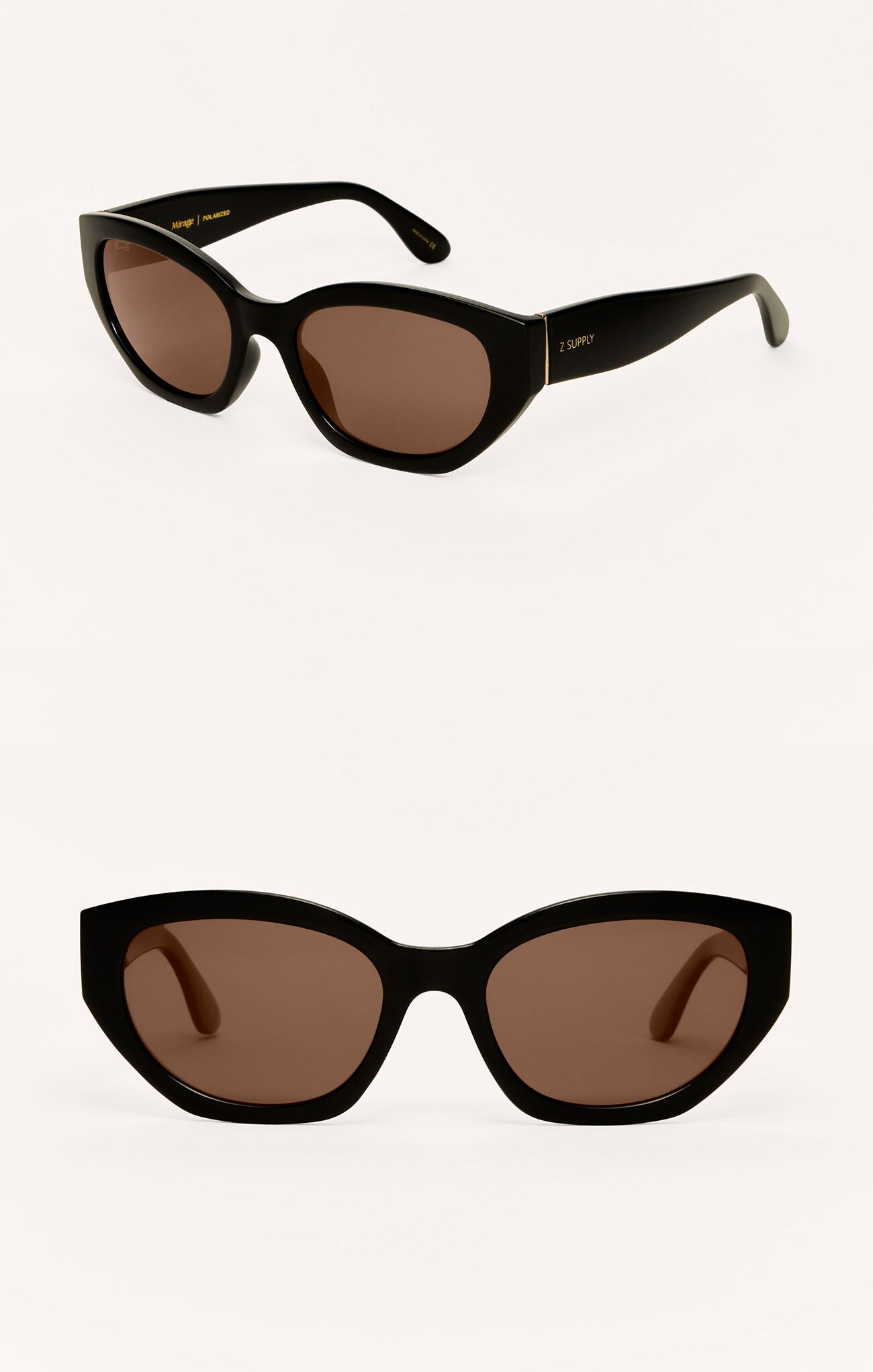 Mirage Sunglasses in polished black  brown lens