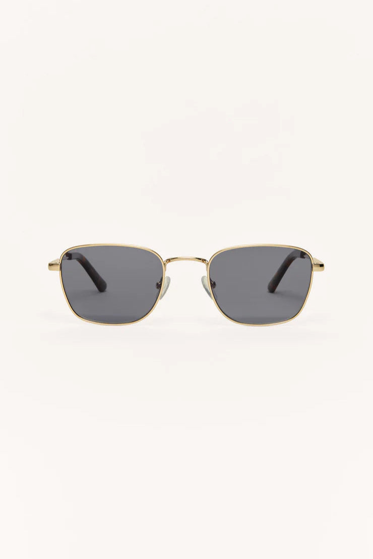 FASTLANE SUNGLASSES IN GOLD/GRAY FRONT VIEW