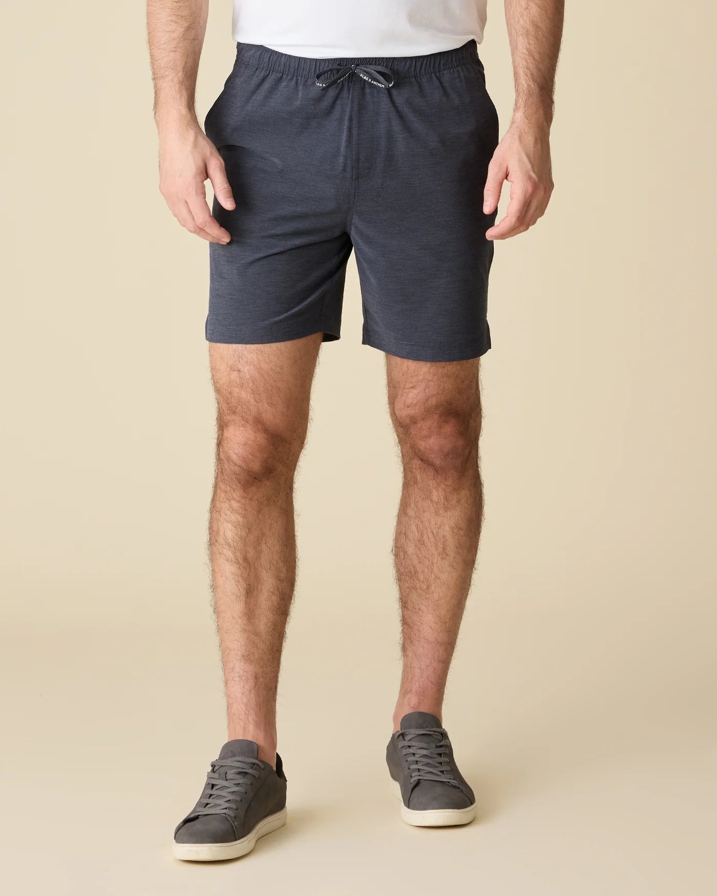 Lockhart performance short in charcoal front view