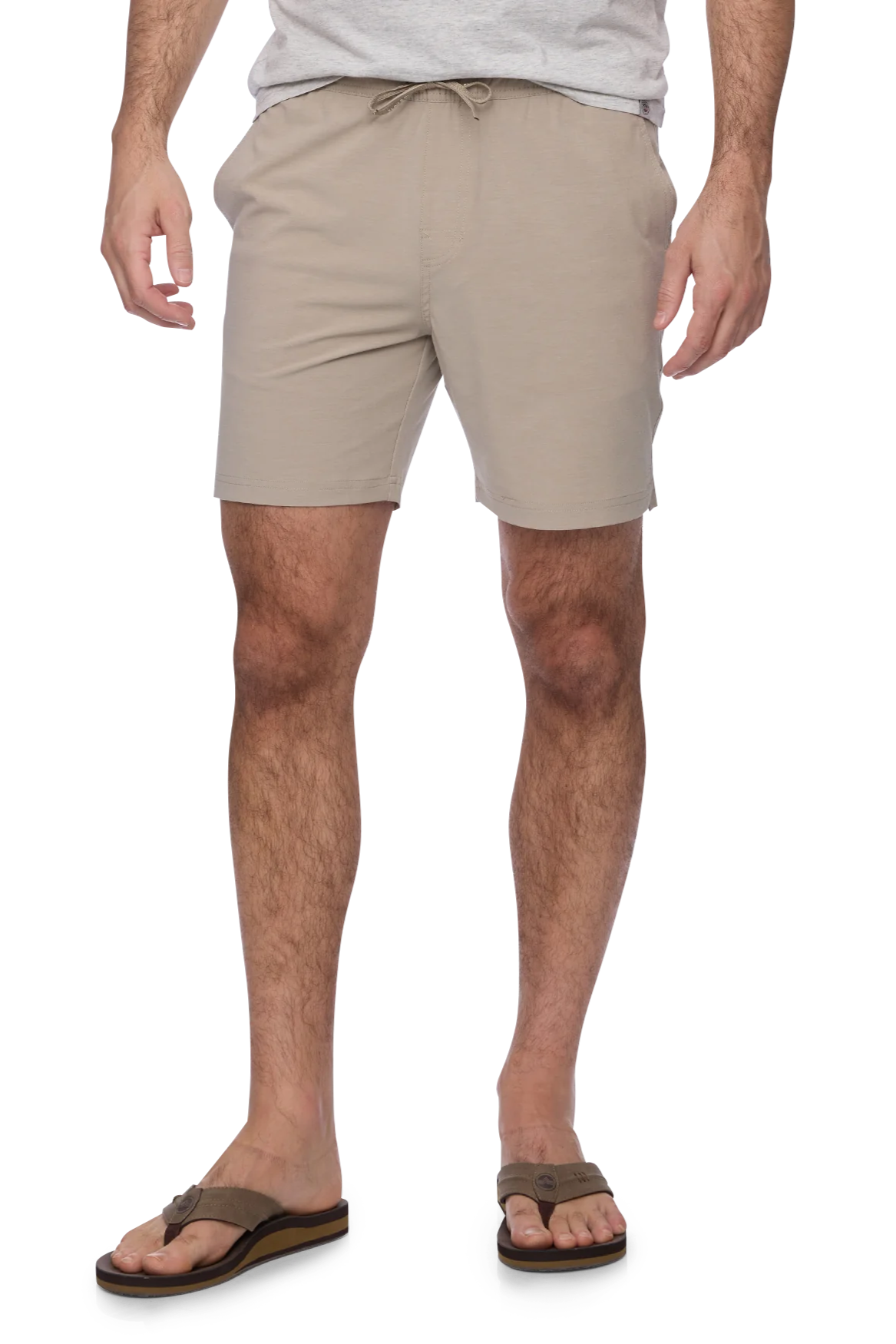 Lockhart performance short in khaki front view