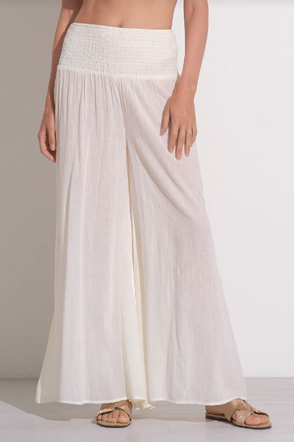 Palazzo pants in white front view