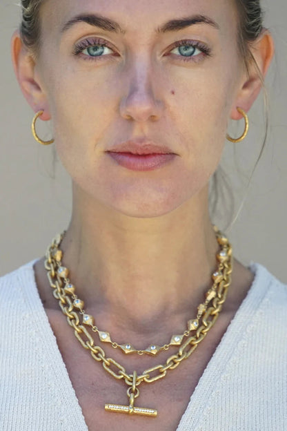 byron toggle neck in gold front view
