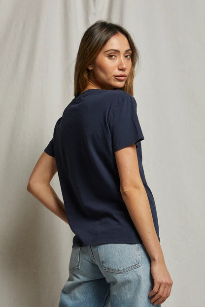 HARLEY BOXY CREW TEE IN NAVY BACK VIEW
