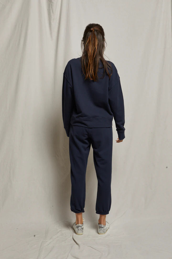 JOHNNY FRENCH TERRY SWEATPANT IN NAVY BACK VIEW