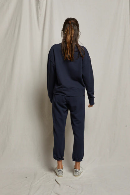 JOHNNY FRENCH TERRY SWEATPANT IN NAVY BACK VIEW