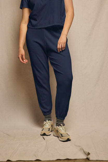 JOHNNY FRENCH TERRY SWEATPANT IN NAVY FRONT VIEW