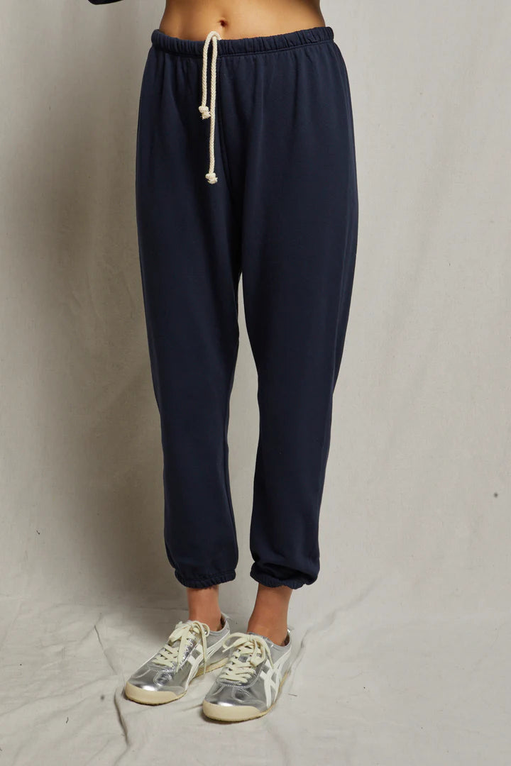JOHNNY FRENCH TERRY SWEATPANT IN NAVY FRONT VIEW