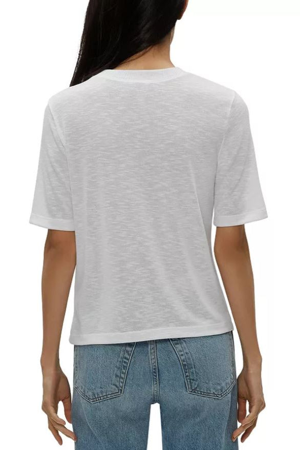 Frankie crew neck top in white back view
