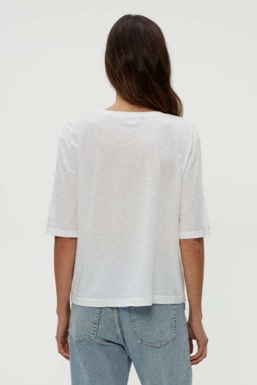 Reid oversized crew in white back view