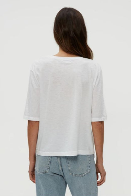 Reid oversized crew in white back view