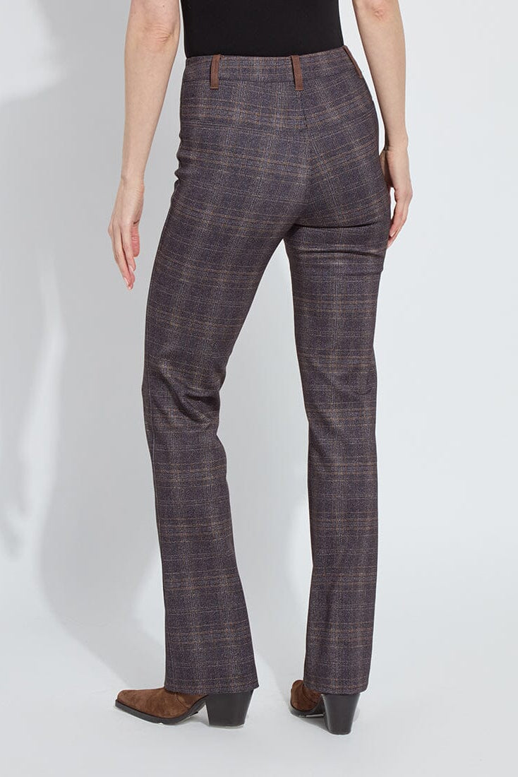 PATTERNED PINTUCK PONTE BABY BOOT IN POLISHED PLAID BACK VIEW