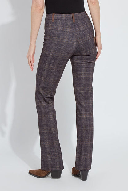 PATTERNED PINTUCK PONTE BABY BOOT IN POLISHED PLAID BACK VIEW