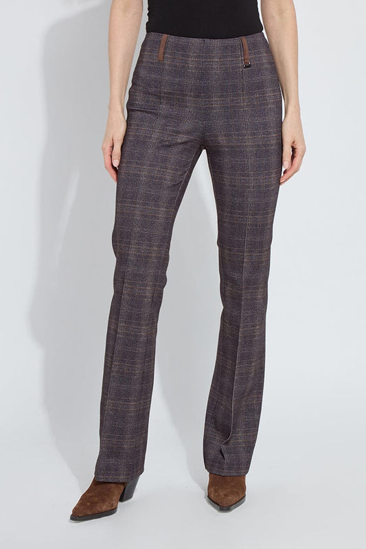 PATTERNED PINTUCK PONTE BABY BOOT IN POLISHED PLAID FRONT VIEW