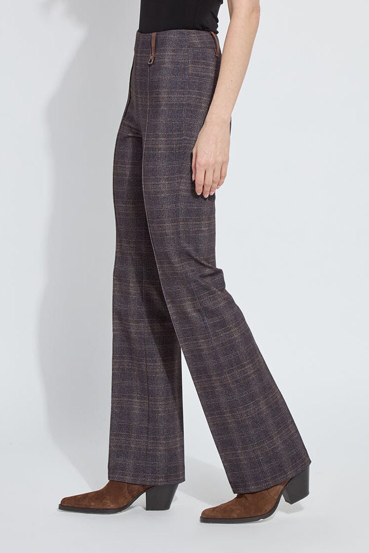 PATTERNED PINTUCK PONTE BABY BOOT IN POLISHED PLAID SIDE VIEW