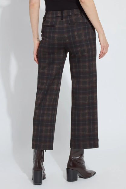 LIVIA CROP PANT IN DUBLIN PLAID BACK VIEW