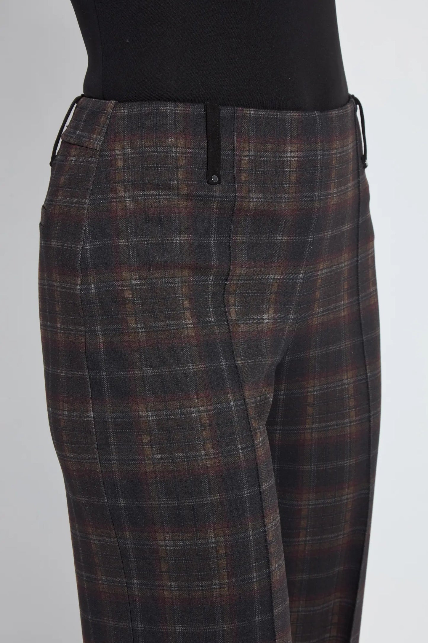 LIVIA CROP PANT IN DUBLIN PLAID FRONT CLOSE UP VIEW