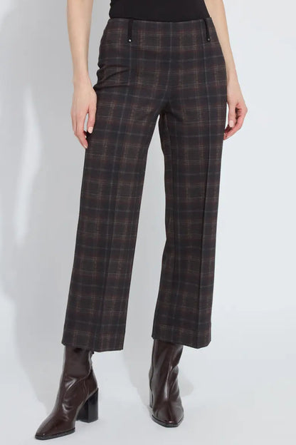 LIVIA CROP PANT IN DUBLIN PLAID FRONT VIEW