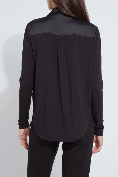 PIETRA COLLAR TOP IN BLACK BACK VIEW