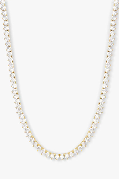 16" tennis necklace, gold chain with white crystal pavé links