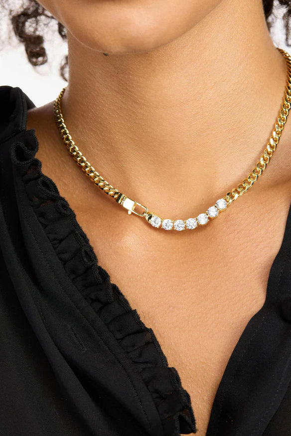 Baby Julian Loves Diamonds Necklace IN GOLD FRONT VIEW