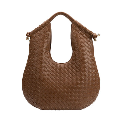 Tracy woven shoulder bag in chocolate